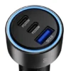 Klip Xtreme Adaptador Auto 60W – 2×Usb-C, 1×Usb-A, Carga Rápida Dispositivos (MPN KCC-060, Accesorios para portátiles) img-1