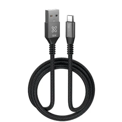 Klip Xtreme Cable Usb 1.8 Metros – Usb-C A Usb-A, Negro, Trenzado, Carga Rápida (MPN KAC-050-6FT, Accesorios para portátiles) img-1