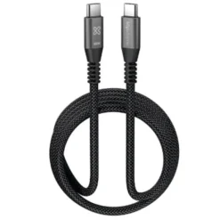 Klip Xtreme Cable Usb 1.8 Metros Usb-C A Usb-C, Negro, Trenzado, Carga Rápida (MPN KAC-550-6FT, Accesorios para portátiles) img-1