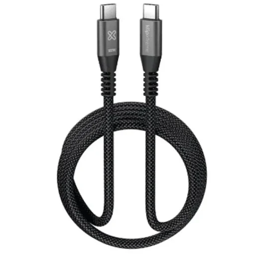 Klip Xtreme Cable Usb 1.8 Metros Usb-C A Usb-C, Negro, Trenzado, Carga Rápida (MPN KAC-550-6FT, Accesorios para portátiles) img-1