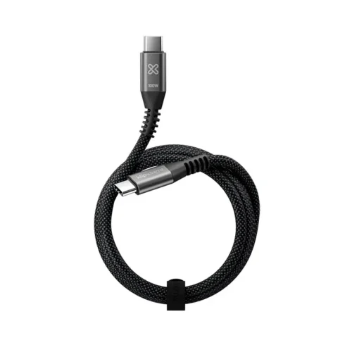 Klip Xtreme Cable Usb 2.0 Tipo-C Macho A Tipo-C Macho Negro 100W Braided Fast (MPN KAC-550-10FT, Accesorios para portátiles) img-1