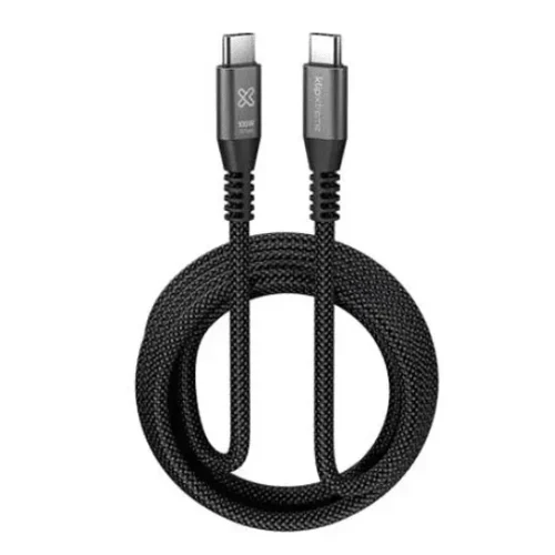 Klip Xtreme Cable Usb 3 Metros – Usb-C A Usb-C, 10Gbps, Negro, Trenzado, Carga (MPN KAC-650-10FT, Accesorios para portátiles) img-1