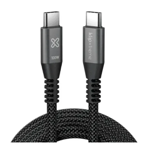 Klip Xtreme Usb Cable 24 Pin Usb-C 3 M Negro 240W Braided Fast Chargin (MPN KAC-750-10FT, Accesorios para portátiles) img-1