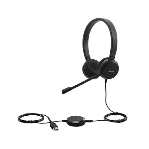 Lenovo Auricular Voip Estéreo Pro Con Cable, Alámbrico, Usb, Negro (MPN 4XD0S92991, Audífonos) img-1