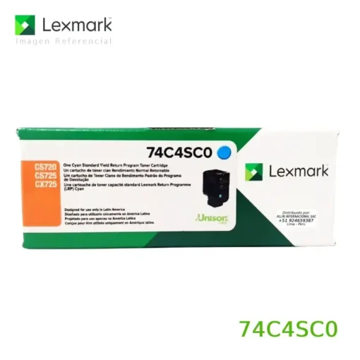 Lexmark Cartucho De Tóner Cian Del Programa De Devolución Para 7000 Páginas Para 74C4SC0