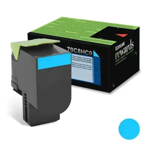 Lexmark Tóner 708Hc Cian Alto Rendimiento (MPN 70C8HC0, Suministros para impresoras) img-1
