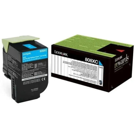 Tóner Lexmark 808XC Cian, Extra Alto Rendimiento, para CX510, 4000 pág (MPN 80C8XC0, Suministros para impresoras) img-1