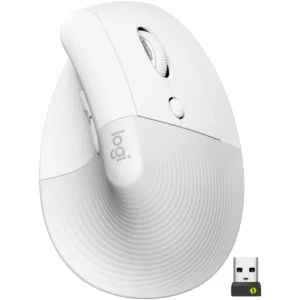 Logitech Mouse Lift Vertical Ergonomic (Bluetooth/ Dongle Usb, 4.000Dpi, Blanco 910-006469