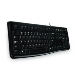 Teclado Logitech K120, USB, Negro, Antisalpicaduras para PC (MPN 920-004422, Teclados) img-1