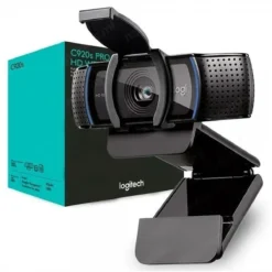Webcam Logitech C920S Pro HD 1080p, Micrófono Doble, Tapa (MPN 960-001257, Webcam) img-1