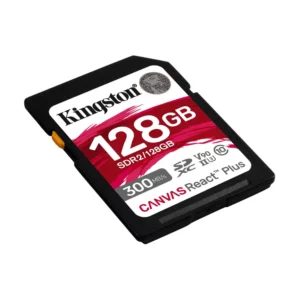 Memoria Flash Tarjeta SD 128GB Kingston Canvas React Plus 300MBs UHS-II, U3, V90 SDR2/128GB