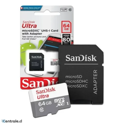 Memoria MicroSDXC Sandisk Ultra 64Gb UHS-I Clase 10 (MPN SDSQUNR-064G-CN3MA, Tarjetas Micro SD) img-1