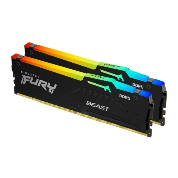 Memoria RAM 32GB (2x 16GB) DDR5 4800MT/s CL38 Kingston Fury Beast RGB KF548C38BBAK2-32