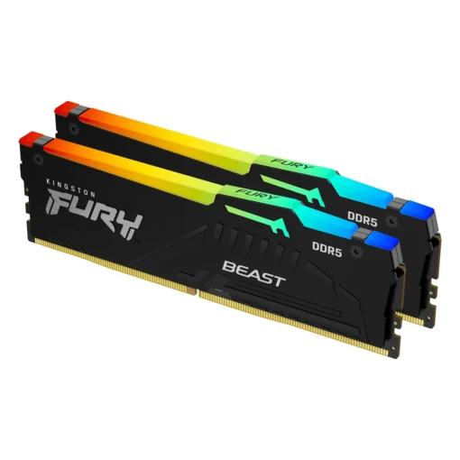 Memoria RAM 64GB (2x 32GB) DDR5 5600MT/s CL36 Kingston Fury Beast Black (MPN KF556C36BBEAK2-64, Memorias RAM para PC) img-1