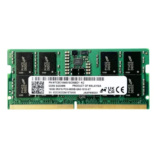 Memoria RAM Micron 16GB 5600MHz DDR5 SODIMM MTC8C1084S1SC56BD1