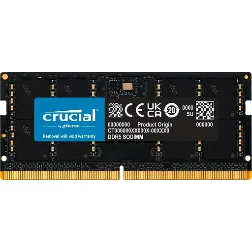 Memoria RAM Notebook 32GB Crucial DDR5 5200MT/s, CL42, 1.1V, SODIMM CT32G52C42S5 img-1