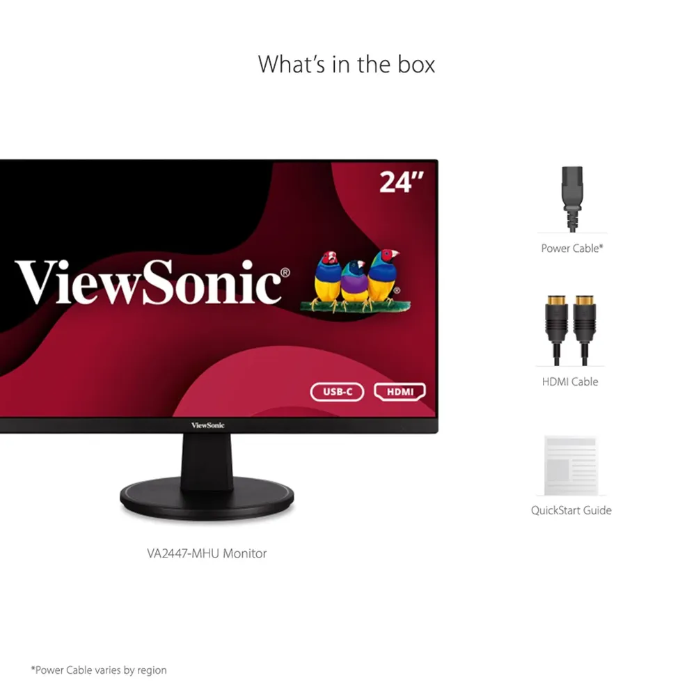Monitor 24" Viewsonic Full HD Panel MVA, 75hz, FreeSync, HDMI, USB-C VA2447-MHU