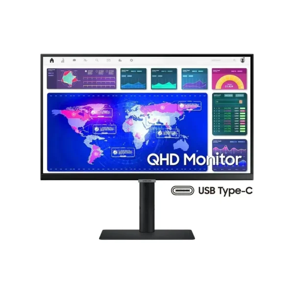 Monitor Samsung 24" QHD 2560X1440 IPS Plano HDR10, Thunderbolt LS24A600UCLXZS img-1