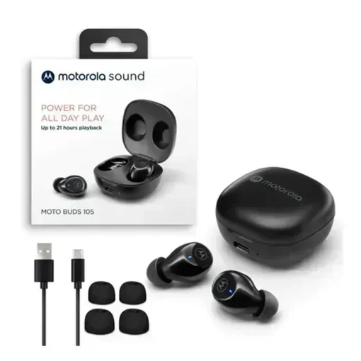 Motorola Audífonos Buds 105 Para Celular Phone Inalámbrico Negro (MPN 79MOTM105B, Audífonos) img-1
