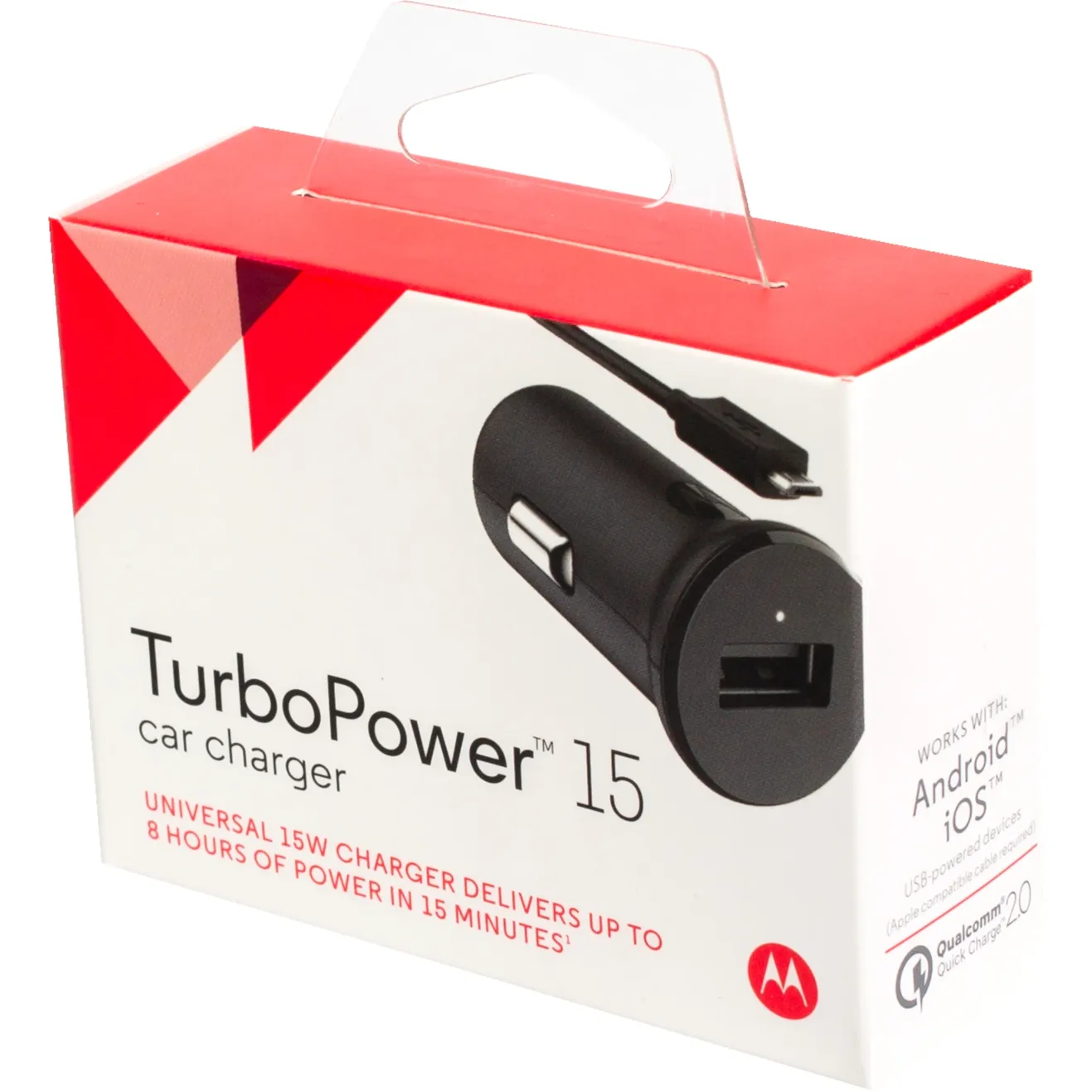 Motorola Cargador P/Auto Turbo 15 Watts Cable Aparte (MPN 89806N, Accesorios para portátiles) img-1