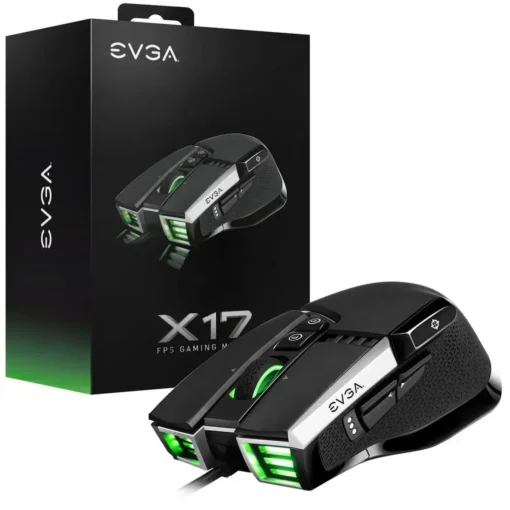Mouse Gamer Ergo EVGA X17 8K Hz Negro 16K Dpi Peso Ajustable (MPN 903-W1-17BK-K3, Mouses) img-1