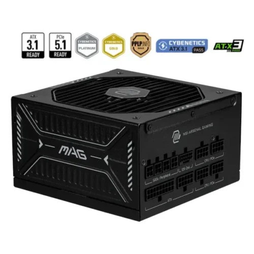 Msi Fuente De Poder Mag A1000Gls Pcie5, Full Modular, Conector 12V-6X2 (MPN 824142398074, Fuentes de poder para PC) img-1