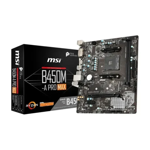 Msi Placa Madre Turbo M 2 Running AT PCI-E GEN 3 x4Am4 Ddr4 (MPN B450M-A PRO MAX, Placas madres para PC) img-1