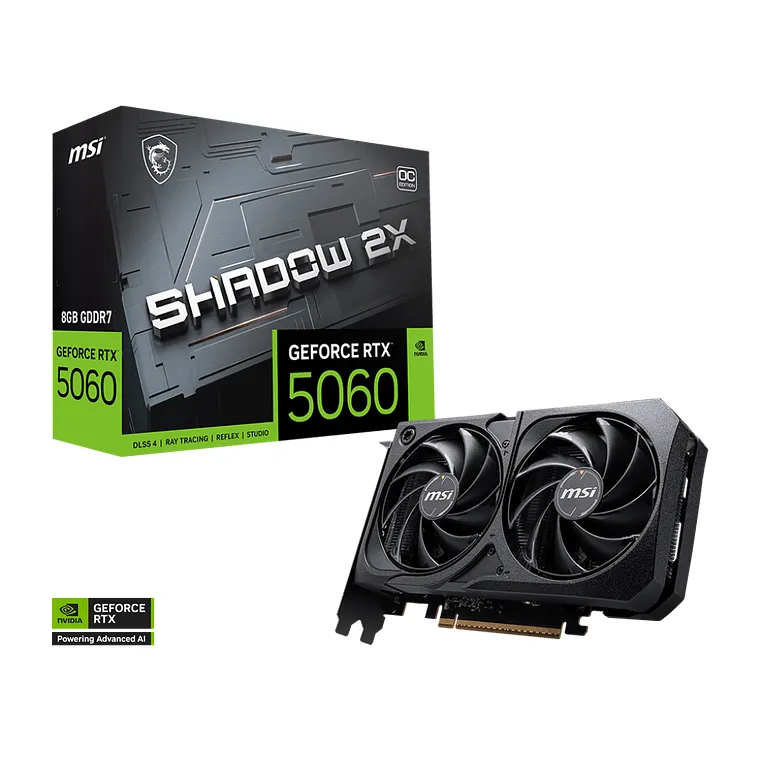Msi Tarjeta De Video Nvidia Geforce Rtx 5060 Shadow 2X Oc, 8Gb Gddr7, 128-Bit (MPN 912-V537-038, Tarjetas gráficas para PC) img-1