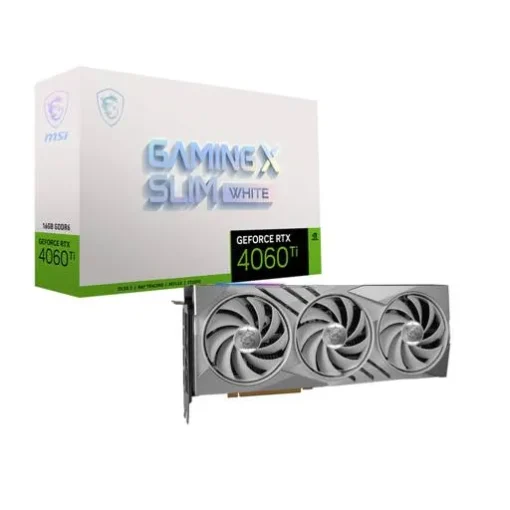 Tarjeta Gráfica MSI Nvidia GeForce RTX 4060 Ti Gaming X Slim Blanca 16GB GDDR6 824142332221