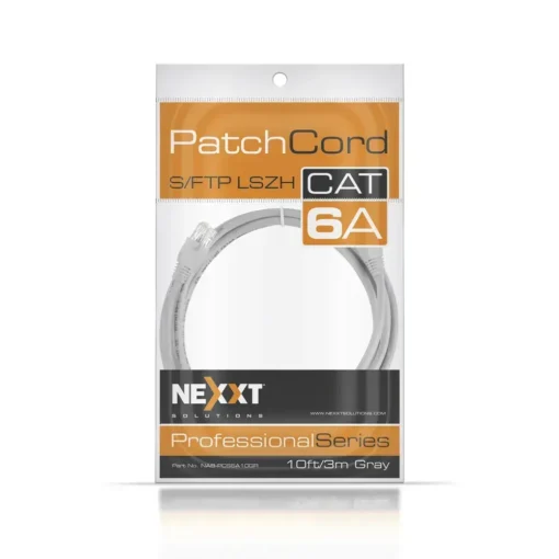 Nexxt Cable de red 3m Rj-45 S/FTP Patch Cord Cat6A 10ftA Gris NAB-PCS6A10GR img-1