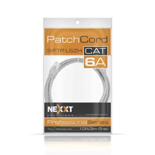 Nexxt Cable de red Rj-45 S/FTP Patch Cord Cat6A 10ftA Gris 3mts (MPN NAB-PCS6A10GR, Cables De Red) img-1