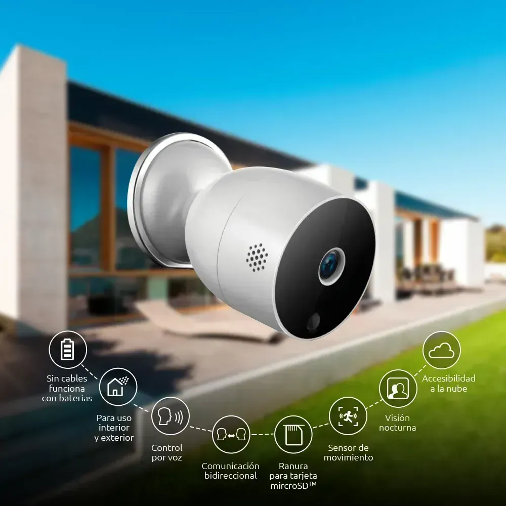 Cámara inteligente Nexxt Solutions Wi-Fi con batería para exterior e i