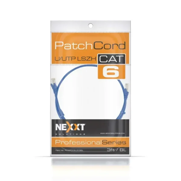 Nexxt Solutions Patch Cable Unshielded Twisted Pair (Utp) Azul Cat.6A 3Ft Lszh PCGPCC6ALZ03BL img-1