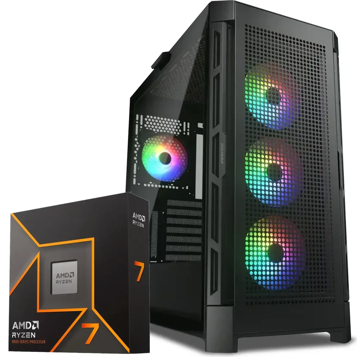 PC Gamer AMD Ryzen 7 9700X, RX 9070 XT 16GB, 32GB RAM, 1TB NVMe, WiFi 7 (MPN CE-009002, PC Gamer Personalizado) img-1