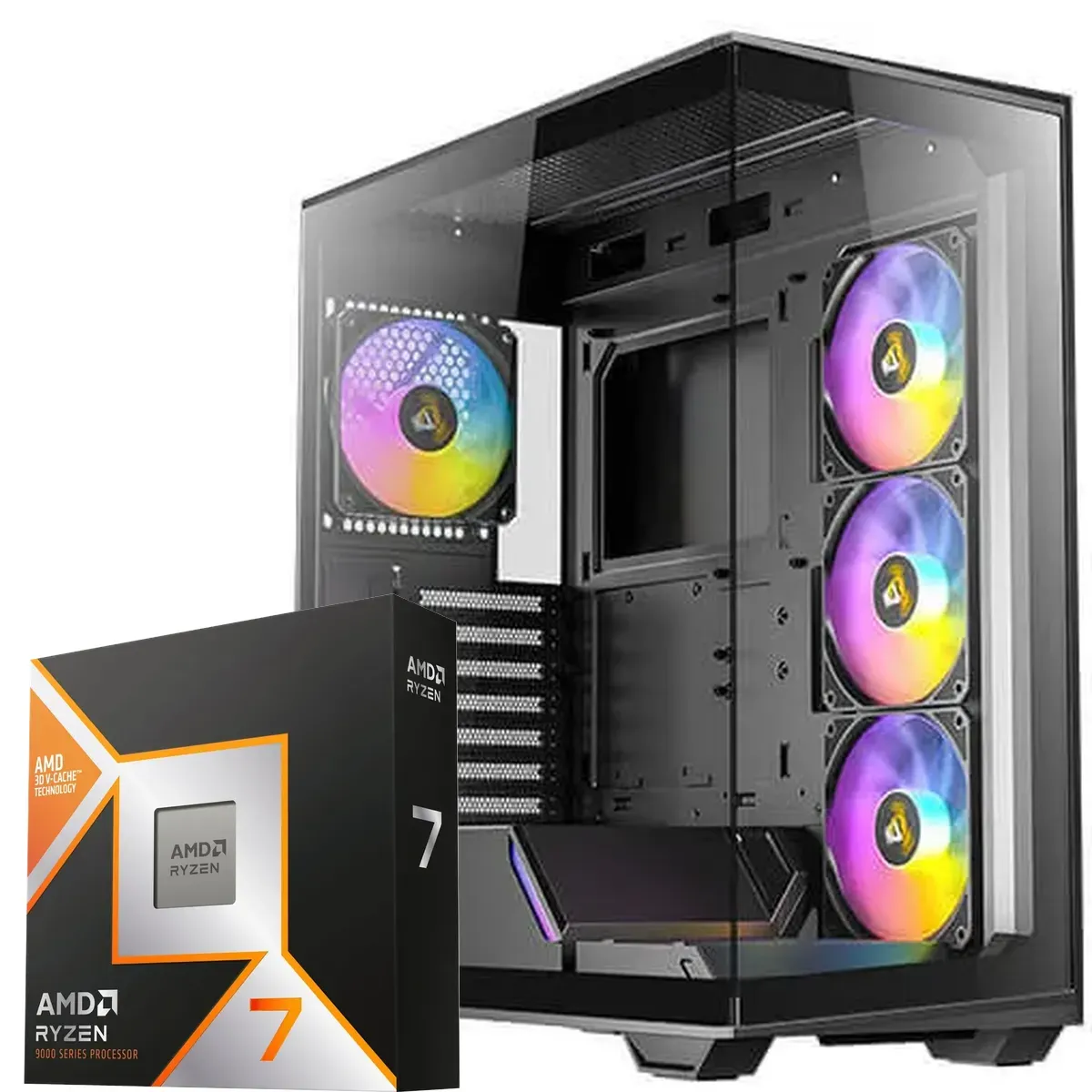 PC Gamer AMD Ryzen 7 9800X3D, RTX 5070 Ti 16GB, 16GB DDR5, 1TB NVMe, WiFi 7 (MPN CE-009030, PC Gamer Personalizado) img-1