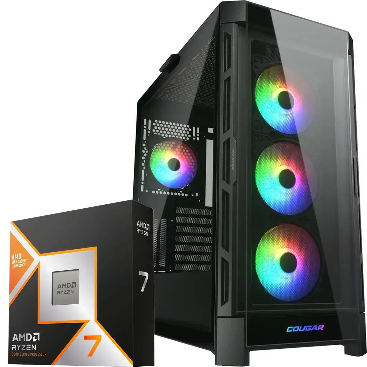 PC Gamer AMD Ryzen 7 9800X3D, RX 9070 XT 16GB, 64GB RAM, 1TB NVMe, WiFi 6e (MPN CE-008452, PC Gamer Personalizado) img-1