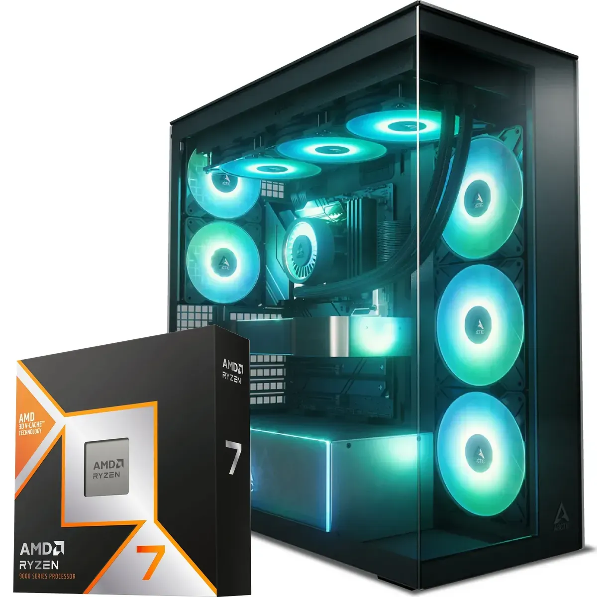 PC Gamer AMD Ryzen 7 9800X3D, RX 9070 XT, 32GB DDR5, 2TB NVMe, WiFi 7 (MPN CE-008911, PC Gamer Personalizado) img-1