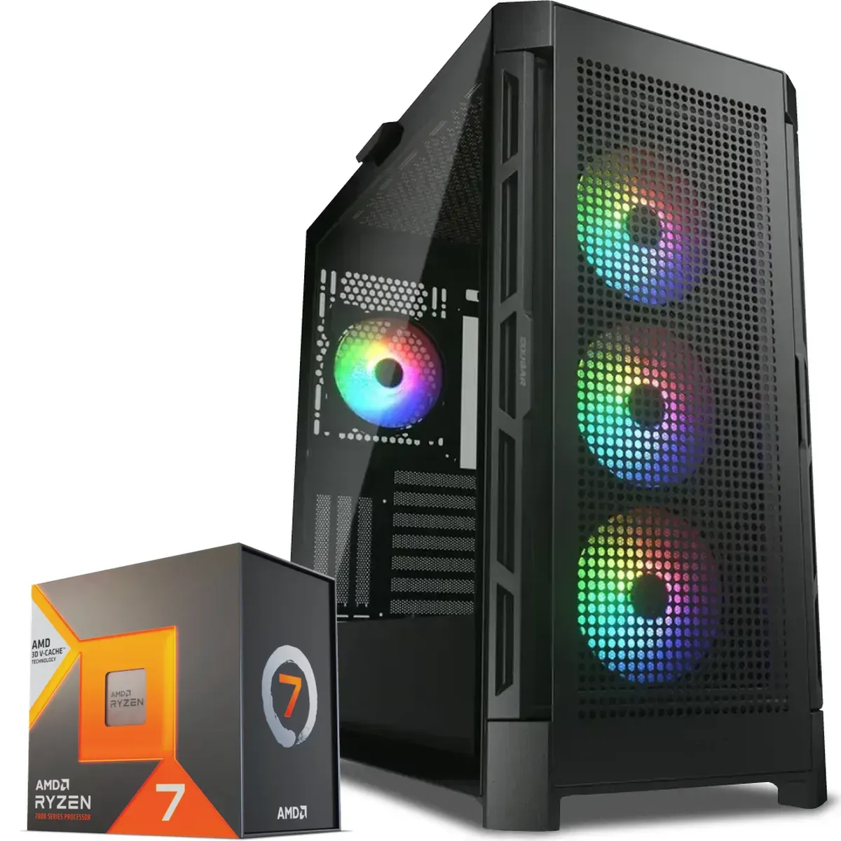 PC Gamer Ryzen 7 7800X3D, RX 7600 8GB, 32GB RAM, 1TB NVMe, WiFi 6e (MPN CE-009121, PC Gamer Personalizado) img-1