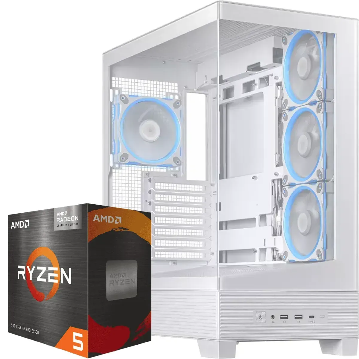 PC Gamer Ryzen 5 5600GT, RTX 5050 8GB, 16GB RAM, 1TB NVMe, WiFi 5 (MPN CE-009147, PC Gamer Personalizado) img-1