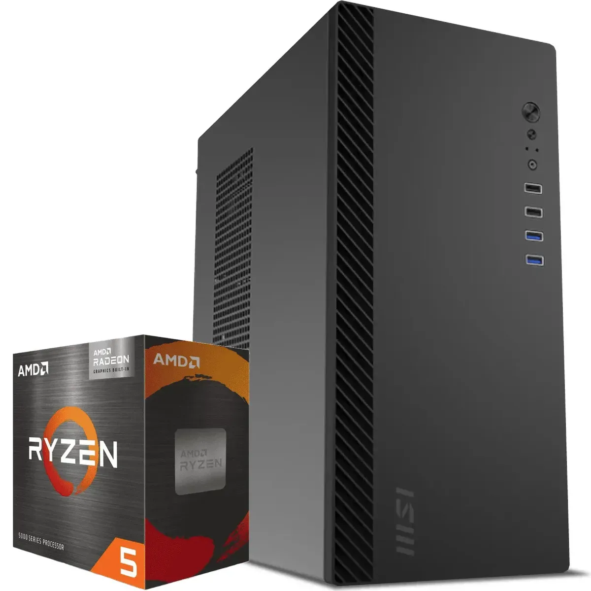 PC De Escritorio AMD Ryzen 5 5600GT, RTX 5060 8GB, 32GB RAM, 1TB