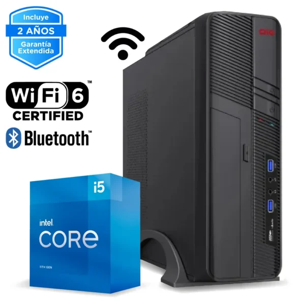 PC de Escritorio Intel Core i5-11400, 8GB RAM, 250GB SSD NVMe, WiFi 6, Bluetooth CE-001113