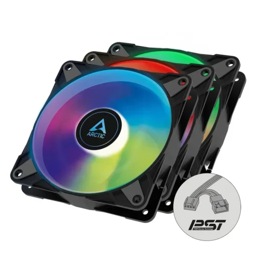 Pack 3 Ventiladores 120mm A-RGB ARCTIC P12 PWM PST (Negros) ACFAN00232A img-1