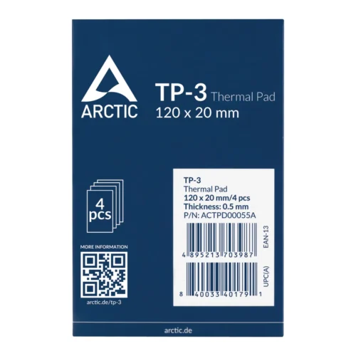 Thermal Pad ARCTIC TP-3 (0.5mm Espesor, 120x20mm) - Pack 4 Unidades (MPN ACTPD00055A, Pastas térmicas y thermal pads) img-1