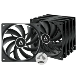 Pack 5un Ventiladores Gabinete 120mm ARCTIC F12 PWM PST (Black) ACFAN00250A