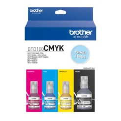 Pack con 4 Tintas Brother de colores ultrarendimiento (MPN BTD100CMYK, Suministros para impresoras) img-1