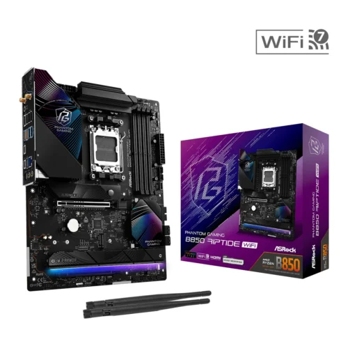 Placa Madre ASRock Phantom Gaming (ATX, AM5, DDR5, WiFi 7) (MPN B850 RIPTIDE WIFI, Placas madres para PC) img-1