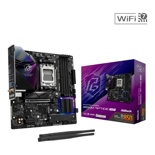 Placa Madre ASRock Phantom Gaming (mATX, AM5, DDR5, WiFi 7) (MPN B850M RIPTIDE WIFI, Placas madres para PC) img-1