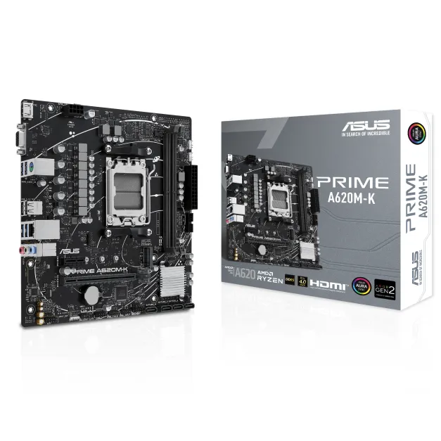 Placa Madre ASUS (Micro ATX, AM5, DDR5, PCIe 4.0) (MPN PRIME A620M-K, Placas madres para PC) img-1