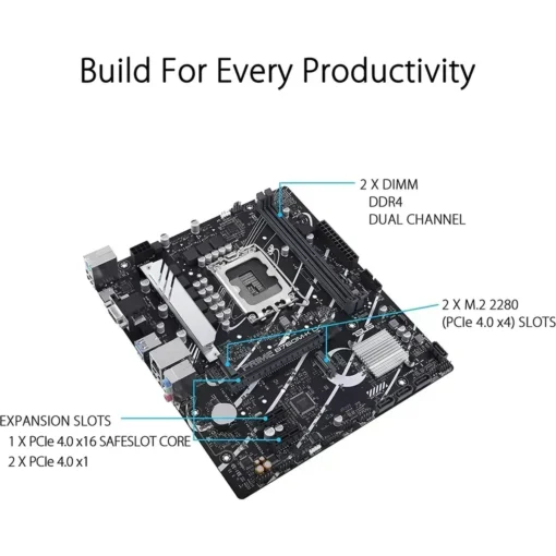 Placa Madre ASUS , LGA 1700, DDR4 (MPN PRIME B760M-K D4, Placas madres para PC) img-2