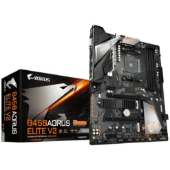 Placa Madre ATX Gigabyte , Socket AMD AM4, DDR4 (MPN B450 AORUS ELITE V2, Placas madres para PC) img-1